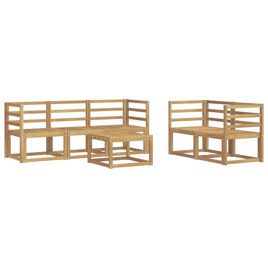 vidaXL Outdoor Sofa Set 6 pcs White 59 x 59 x 37 cm Solid Acacia Wood