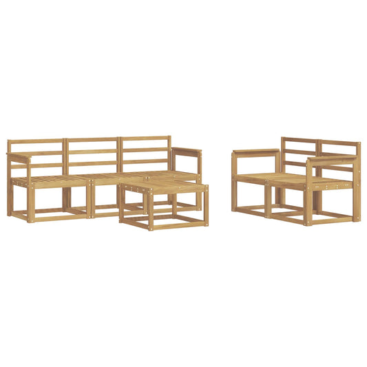 vidaXL Outdoor Sofa Set 6 pcs White 59 x 59 x 37 cm Solid Acacia Wood