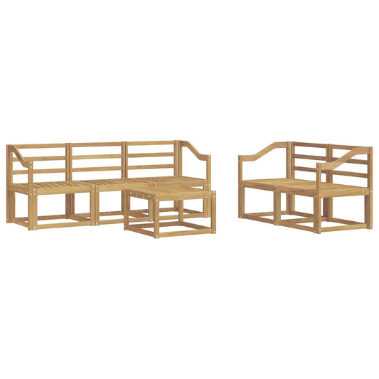 vidaXL Outdoor Sofa Set 6 pcs White 59 x 59 x 37 cm Solid Acacia Wood