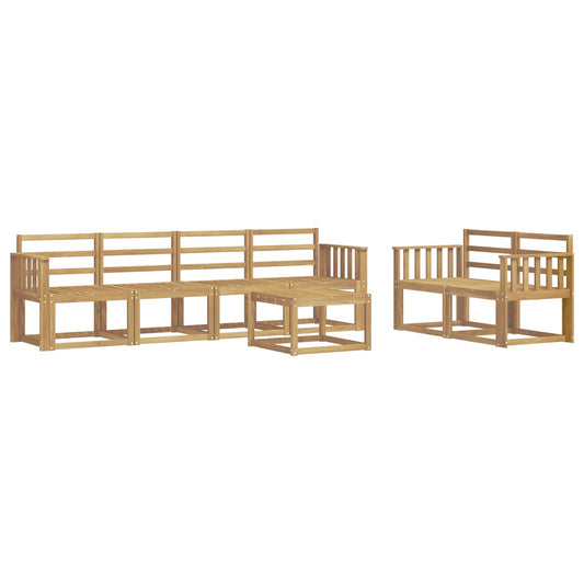 vidaXL Outdoor Sofa Set 7 pcs White 59 x 59 x 37 cm Solid Acacia Wood