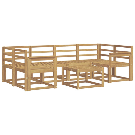 vidaXL Outdoor Sofa Set 7 pcs White 59 x 59 x 37 cm Solid Acacia Wood