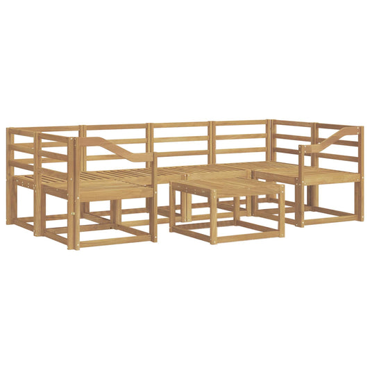 vidaXL Outdoor Sofa Set 7 pcs White 59 x 59 x 37 cm Solid Acacia Wood