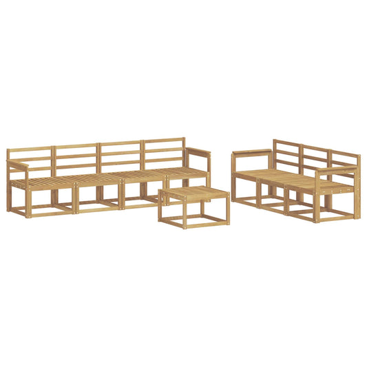 vidaXL Outdoor Sofa Set 8 pcs White 59 x 59 x 37 cm Solid Acacia Wood