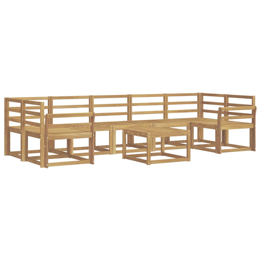 vidaXL Outdoor Sofa Set 8 pcs White 59 x 59 x 37 cm Solid Acacia Wood