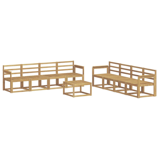 vidaXL Outdoor Sofa Set 9 pcs White 59 x 59 x 37 cm Solid Acacia Wood