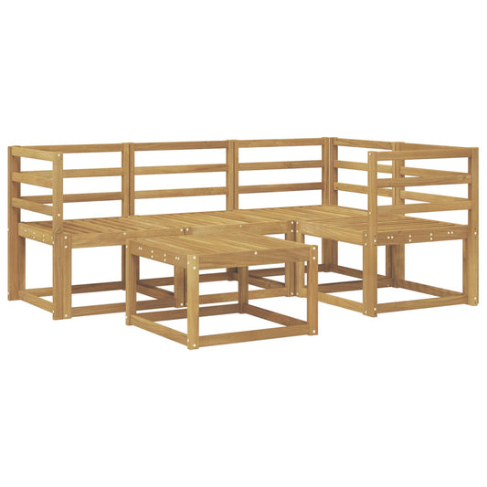 vidaXL Outdoor Sofa Set 5 pcs White 59 x 59 x 37 cm Solid Acacia Wood