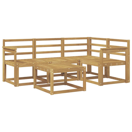 vidaXL Outdoor Sofa Set 5 pcs White 59 x 59 x 37 cm Solid Acacia Wood