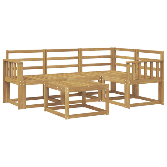 vidaXL Outdoor Sofa Set 5 pcs White 59 x 59 x 37 cm Solid Acacia Wood
