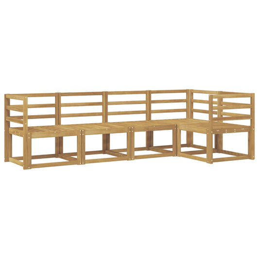 vidaXL Outdoor Sofa Set 5 pcs White Solid Acacia Wood
