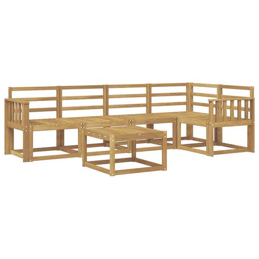 vidaXL Outdoor Sofa Set 6 pcs White Solid Acacia Wood