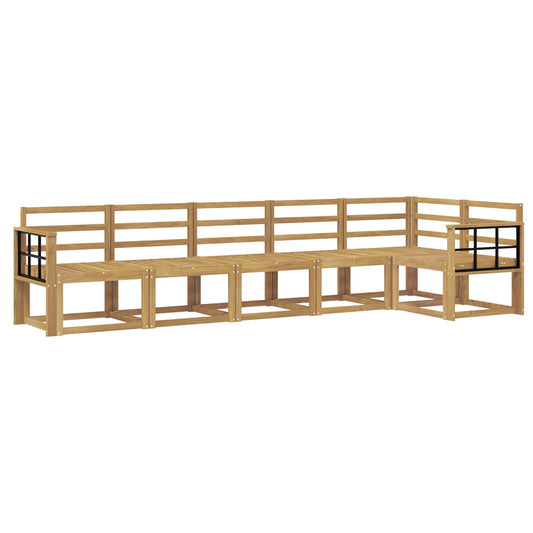 vidaXL Outdoor Sofa Set 6 pcs White Solid Acacia Wood