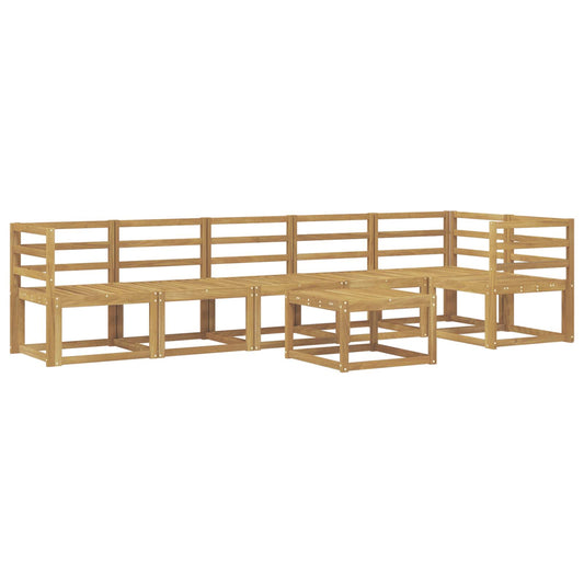 vidaXL Outdoor Sofa Set 7 pcs White Solid Acacia Wood