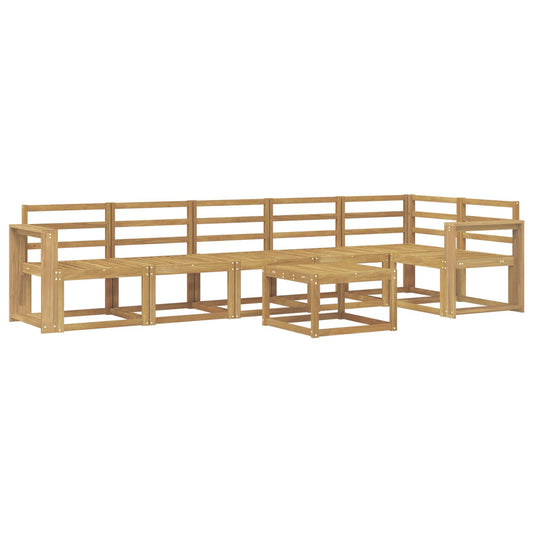vidaXL Outdoor Sofa Set 7 pcs White Solid Acacia Wood