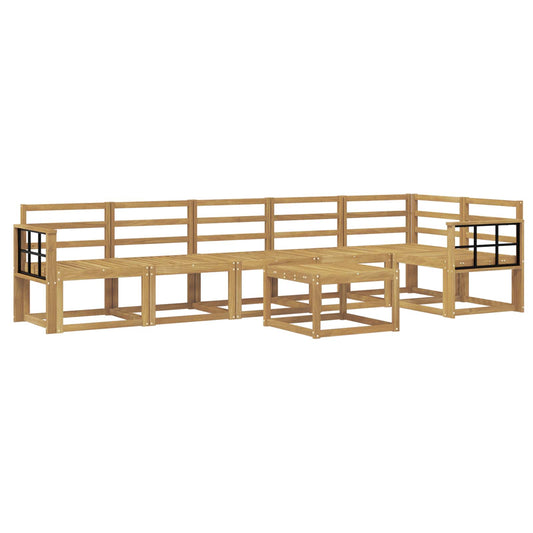 vidaXL Outdoor Sofa Set 7 pcs White Solid Acacia Wood