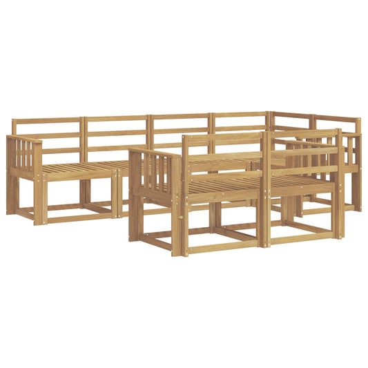 vidaXL Outdoor Sofa Set 7 pcs White Solid Acacia Wood