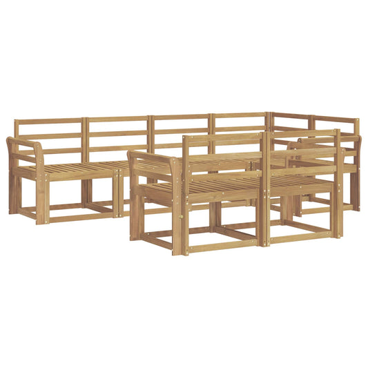 vidaXL Outdoor Sofa Set 7 pcs White Solid Acacia Wood