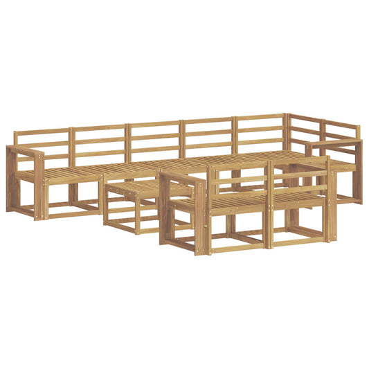 vidaXL Outdoor Sofa Set 9 pcs White Solid Acacia Wood