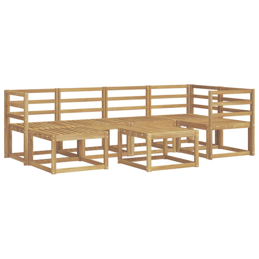 vidaXL Outdoor Sofa Set 7 pcs White Solid Acacia Wood