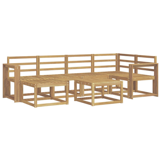vidaXL Outdoor Sofa Set 7 pcs White Solid Acacia Wood