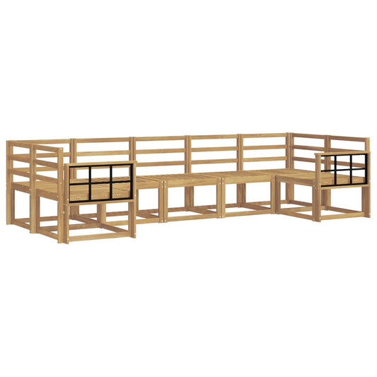 vidaXL Outdoor Sofa Set 7 pcs White Solid Acacia Wood