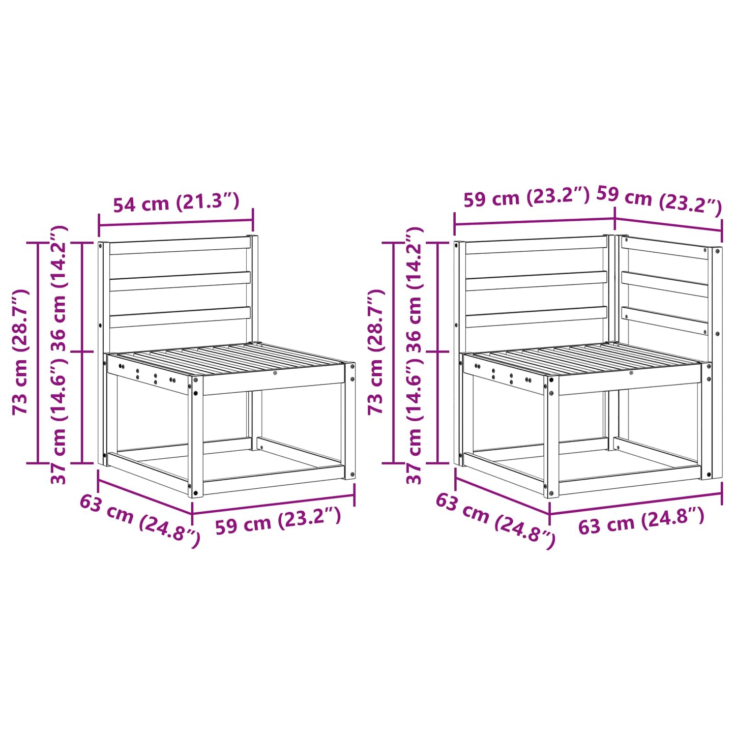 vidaXL Outdoor Sofa Set 9 pcs White Solid Acacia Wood