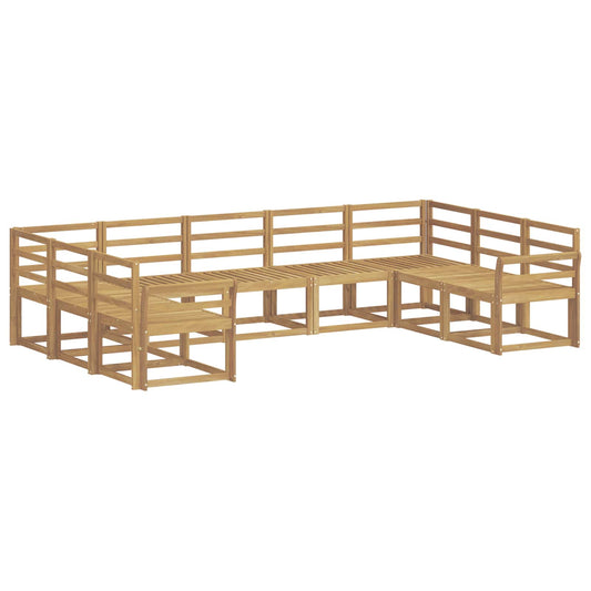 vidaXL Outdoor Sofa Set 9 pcs White Solid Acacia Wood