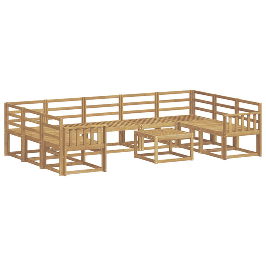 vidaXL Outdoor Sofa Set 10 pcs White Solid Acacia Wood