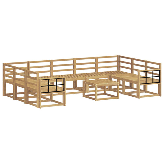 vidaXL Outdoor Sofa Set 10 pcs White Solid Acacia Wood
