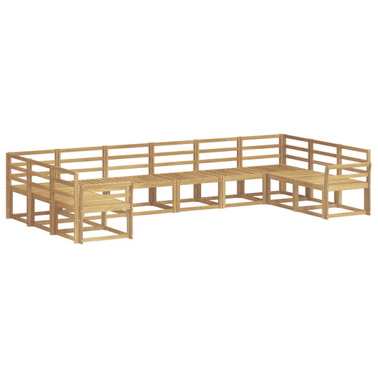 vidaXL Outdoor Sofa Set 10 pcs White Solid Acacia Wood