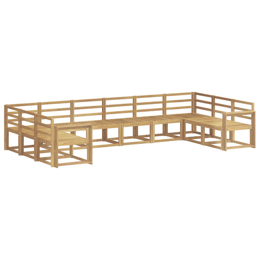 vidaXL Outdoor Sofa Set 10 pcs White Solid Acacia Wood