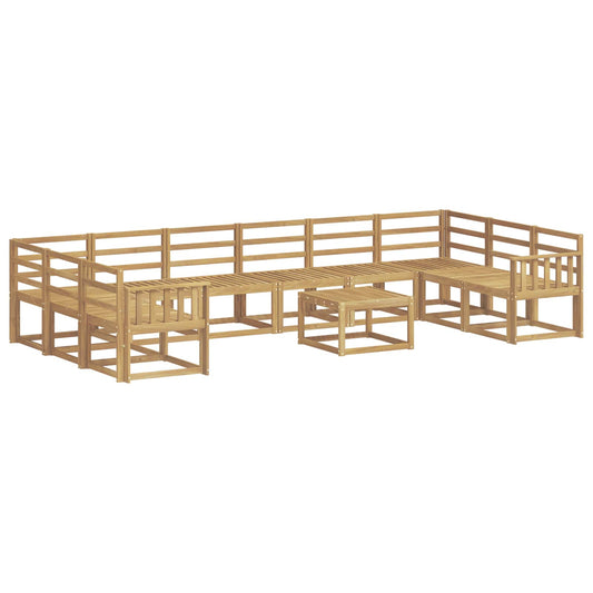 vidaXL Outdoor Sofa Set 11 pcs White Solid Acacia Wood