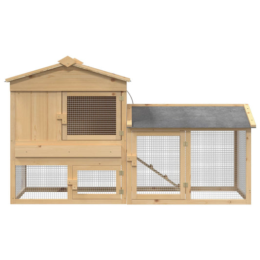 vidaXL Chicken Coop 2 pcs Brown 150 x 60 x 89 cm Solid Pine Wood