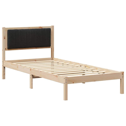 vidaXL Bed Frame with Upholstered Headboard Black 90 x 190 cm