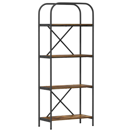 vidaXL Bookshelf 4-Tier 60 x 30 x 146 cm Engineered wood Smoked Oak