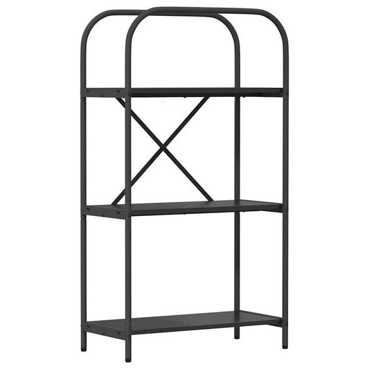 vidaXL Bookshelf 3-Tier 60 x 30 x 109 cm Engineered wood Black Oak