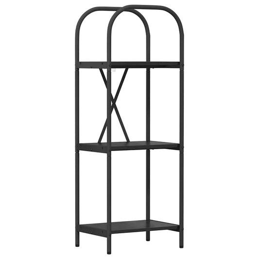 vidaXL Bookshelf 3-Tier 40 x 30 x 109 cm Engineered wood Black Oak