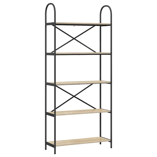 vidaXL Bookshelf 5-Tier 80 x 30 x 183 cm Engineered wood Sonoma Oak