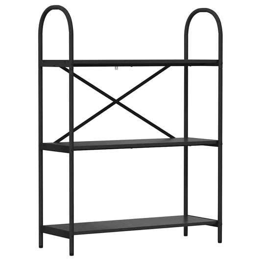 vidaXL Bookshelf 3-Tier 80 x 30 x 109 cm Engineered wood Black Oak