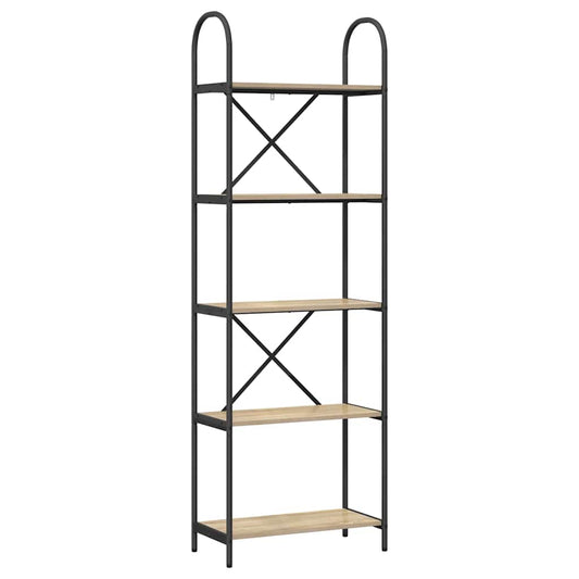 vidaXL Bookshelf 5-Tier 60 x 30 x 183 cm Engineered wood Sonoma Oak