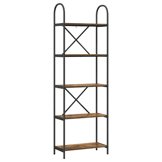 vidaXL Bookshelf 5-Tier 60 x 30 x 183 cm Engineered wood Smoked Oak