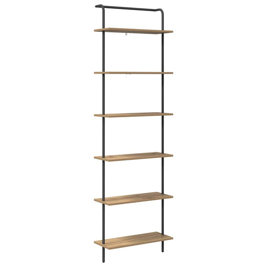 vidaXL Bookshelf 6-Tier 60 x 24 x 203 cm Engineered wood Artisan Oak