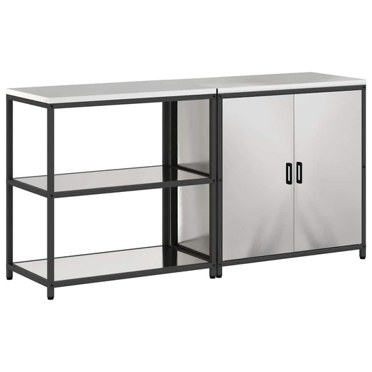 vidaXL Kitchen Storage Set HATTEM 2 pcs Silver Stainless Steel