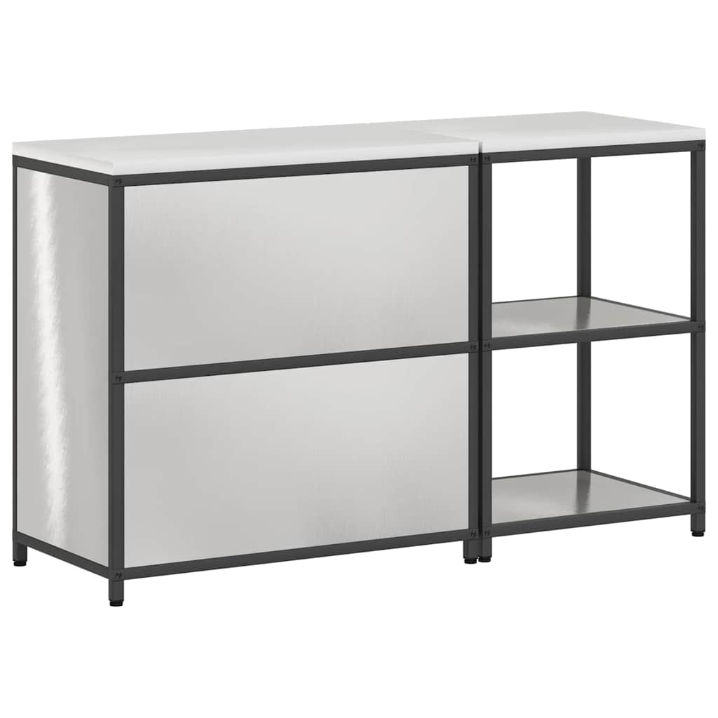 vidaXL Kitchen Storage Set HATTEM 2 pcs Silver Stainless Steel