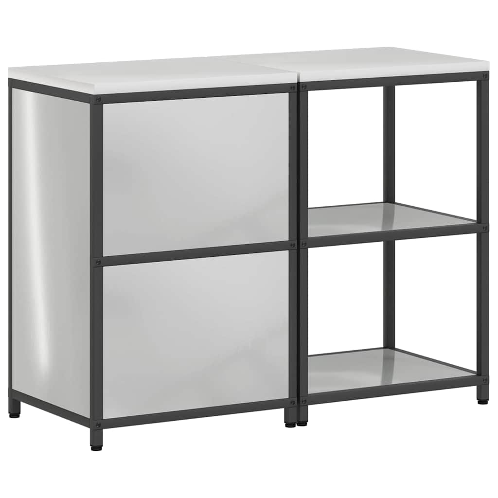 vidaXL Kitchen Storage Set HATTEM 2 pcs Silver Galvanised Steel