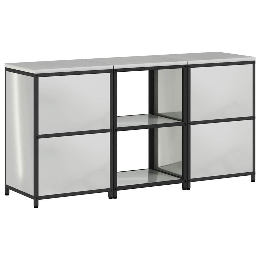 vidaXL Kitchen Storage Set HATTEM 3 pcs Silver Galvanised Steel
