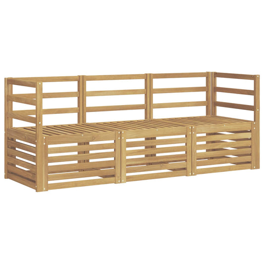 vidaXL Outdoor Sofa Set 3 pcs White Solid Acacia Wood