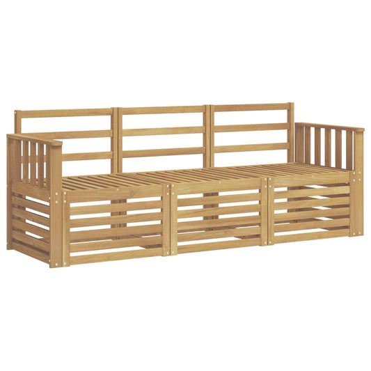 vidaXL Outdoor Sofa Set 3 pcs White Solid Acacia Wood