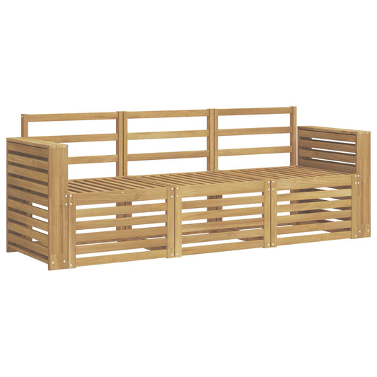 vidaXL Outdoor Sofa Set 3 pcs White Solid Acacia Wood