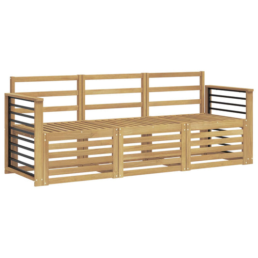 vidaXL Outdoor Sofa Set 3 pcs White Solid Acacia Wood