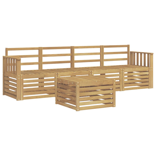 vidaXL Outdoor Sofa Set 5 pcs White Solid Acacia Wood